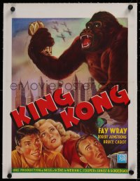 2b193 KING KONG linen Belgian R1960s different art of Fay Wray, Robert Armstrong & the giant ape!