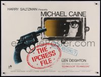 2b159 IPCRESS FILE linen British quad 1965 Michael Caine, the spy story of the century, top secret!
