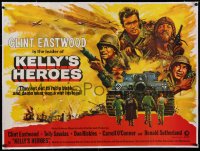 2b160 KELLY'S HEROES linen British quad 1970 Clint Eastwood, Telly Savalas, Rickles, Sutherland, WWII