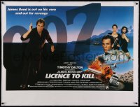 2b161 LICENCE TO KILL linen British quad 1989 Timothy Dalton as James Bond, he's out for revenge!
