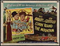 2b260 COMIN' ROUND THE MOUNTAIN linen 1/2sh 1951 hillbillies Bud Abbott & Lou Costello, Dorothy Shay