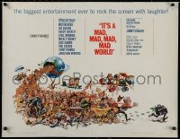 2b274 IT'S A MAD, MAD, MAD, MAD WORLD linen 1/2sh 1964 great art of entire cast by Jack Davis!
