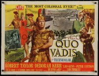 2b286 QUO VADIS linen style B 1/2sh 1951 Robert Taylor, Deborah Kerr & Peter Ustinov in Ancient Rome