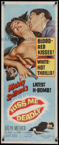 2b233 KISS ME DEADLY linen insert 1955 Mickey Spillane, Robert Aldrich, Ralph Meeker as Mike Hammer