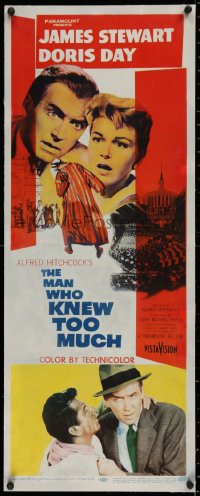2b235 MAN WHO KNEW TOO MUCH linen insert 1956 James Stewart, Doris Day, directed by Alfred Hitchcock!
