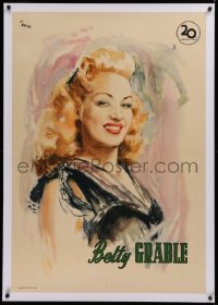 2b141 BETTY GRABLE linen Italian 1sh 1940s Ercole Brini art of the sexy blonde star, very rare!