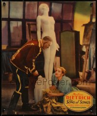 2b044 SONG OF SONGS jumbo LC 1933 classic image of Marlene Dietrich & Atwill by nude statue, rare!