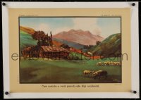 2b396 BELLEZZE NATURALI D'ITALIA linen 15x22 Italian special poster 1950s art of Alpi sheep!
