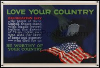 2b365 MATHER & COMPANY linen 28x42 special poster 1923 love your country on decoration day, rare!