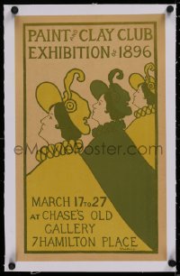 2b377 PAINT & CLAY CLUB EXHIBITION OF 1896 linen 11x18 museum/art exhibition 1896 Woodbury art!