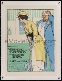 2b384 VEREENIGING TOT BEVORDERING VAN BEELDENDE KUNSTEN linen 26x35 Dutch special poster 1915 Sluijter