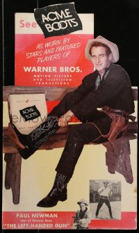 2b038 LEFT HANDED GUN die-cut 13x21 standee 1958 Paul Newman as Billy the Kid selling Acme Boots!