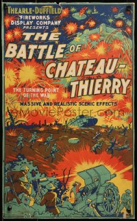 2b049 BATTLE OF CHATEAU THIERRY fireworks display WC 1920s massive & realistic scene effects, rare!