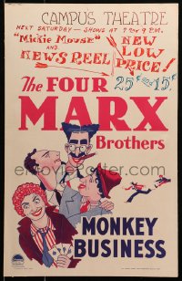 2b058 MONKEY BUSINESS WC 1931 Alajalov art of The Four Marx Brothers including Zeppo, ultra rare!