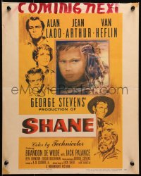 2b063 SHANE WC 1953 classic western, Alan Ladd, Jean Arthur, Van Heflin, Brandon De Wilde, rare!