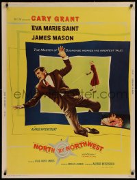 2c363 NORTH BY NORTHWEST 30x40 1959 Alfred Hitchcock, Cary Grant & Eva Marie Saint, ultra rare!