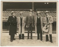 2c251 MILLS BROTHERS/CONNIE MACK signed 8x10 still 1930s the singers & baseball manager in stadium!
