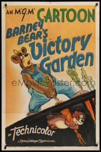 2c117 BARNEY BEAR'S VICTORY GARDEN 1sh 1942 cartoon art of him pulling carrot held by gopher, rare!