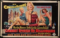 2c451 HOW TO MARRY A MILLIONAIRE horizontal Belgian 1953 sexy Marilyn Monroe, Betty Grable & Bacall!