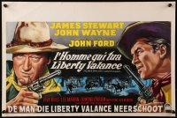 2c456 MAN WHO SHOT LIBERTY VALANCE Belgian 1962 John Ford, great art of John Wayne & James Stewart!