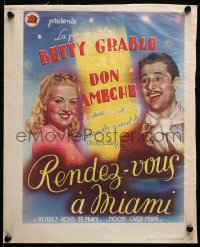 2c459 MOON OVER MIAMI Belgian 1946 different art of sexy Betty Grable & Don Ameche in Florida!