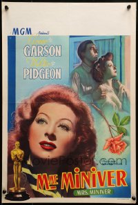 2c460 MRS. MINIVER Belgian R1950s Greer Garson & Walter Pidgeon in WWII, directed by William Wyler!