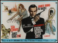 2c354 FROM RUSSIA WITH LOVE British quad 1964 art of Connery as Bond by Fratini & Pulford, rare!
