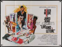 2c358 LIVE & LET DIE British quad 1973 McGinnis art of Moore as James Bond & sexy tarot cards!