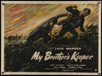 2c359 MY BROTHER'S KEEPER British quad 1949 convicts chained together like in Defiant Ones, rare!
