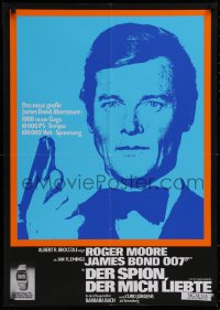 2c395 SPY WHO LOVED ME orange/blue German 1977 Roger Moore as James Bond 007 + Seiko wristwatch ad!