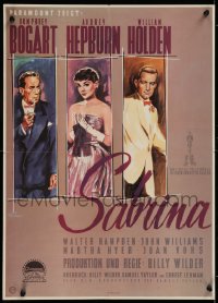 2c399 SABRINA German 16x23 1954 best Goetze art of Audrey Hepburn, Humphrey Bogart & Holden, rare!