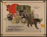 2c013 FOOL'S PARADISE 1/2sh 1921 Mildred Harris on sleigh pulled by a bear, DeMille, ultra rare!