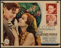 2c014 FOUR FRIGHTENED PEOPLE 1/2sh 1934 Claudette Colbert, Herbert Marshall, DeMille, ultra rare!