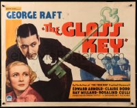 2c016 GLASS KEY style B 1/2sh 1935 George Raft, Claire Dodd, written by Dashiell Hammett, ultra rare!