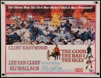 2c017 GOOD, THE BAD & THE UGLY 1/2sh 1968 Clint Eastwood, Lee Van Cleef, Wallach, Leone classic!