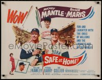 2c040 SAFE AT HOME 1/2sh 1962 Mickey Mantle, Roger Maris, New York Yankees baseball legends, wow!