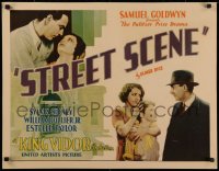 2c042 STREET SCENE 1/2sh 1931 King Vidor classic, Sylvia Sidney, William Collier Jr., very rare!