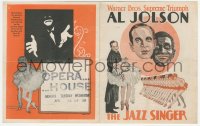 2c255 JAZZ SINGER herald 1927 classic art of Al Jolson in blackface + more art & many photos, rare!