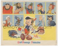 2c256 PINOCCHIO herald 1940 Disney classic cartoon, different image with character portraits, rare!