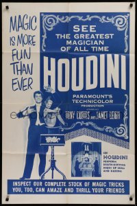 2c126 HOUDINI special magic store promo 1sh 1953 Tony Curtis, Janet Leigh, different & ultra rare!
