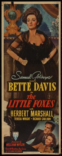2c083 LITTLE FOXES insert 1941 Bette Davis, Herbert Marshall, Wright, William Wyler, ultra rare!