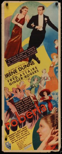 2c092 ROBERTA insert 1935 Irene Dunne, Fred Astaire & Ginger Rogers, great art, ultra rare!