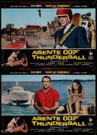 2c407 THUNDERBALL set of 12 Italian 19x27 pbustas 1965 Sean Connery as James Bond, rare complete set!