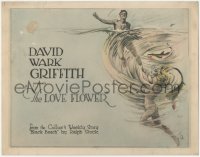 2c184 LOVE FLOWER TC 1920 D.W. Griffith, CA art of naked girl dragging man underwater, ultra rare!