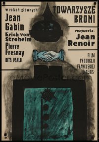 2c413 GRAND ILLUSION Polish 22x31 1960 Jean Renoir's classic La Grande Illusion, Lenica art, rare!