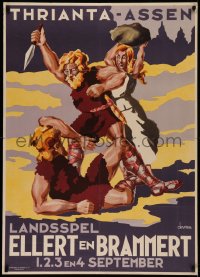 2c307 ELLERT EN BRAMMERT 31x44 Dutch stage poster 1930 wonderful Devries mythological art, rare!