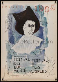 2c314 FESTIVAL OF TWO WORLDS signed 27x39 Italian special poster 1965 by artist Ben Shahn, rare!