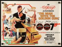 2c373 MAN WITH THE GOLDEN GUN 15x20 English special poster 1974 James Bond & Guinness beer, rare!