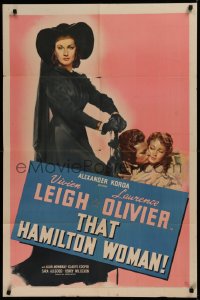 2c146 THAT HAMILTON WOMAN 1sh 1941 full-length sexy Vivien Leigh & kissed by Laurence Olivier, rare!