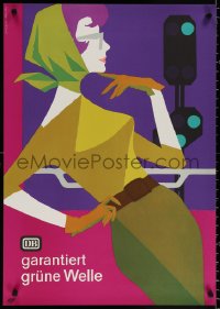 2c286 GERMAN FEDERAL RAILWAY Strom-Heigl style 23x33 German travel poster 1962 Strom & Heigl art of chic woman!